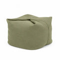 Pouf quadrato imbottito in tessuto effetto lino verde salvia 60 cm struttura morbida senza telaio rigido